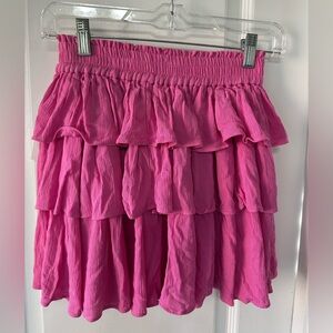 Chelsea & Violet Hot Pink Tiered Ruffle Skirt
